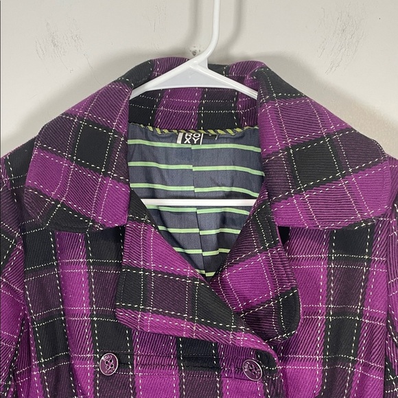 Roxy Y2K Vintage Plaid Purple and Black Corduroy Blazer or Jacket - Picture 3 of 9